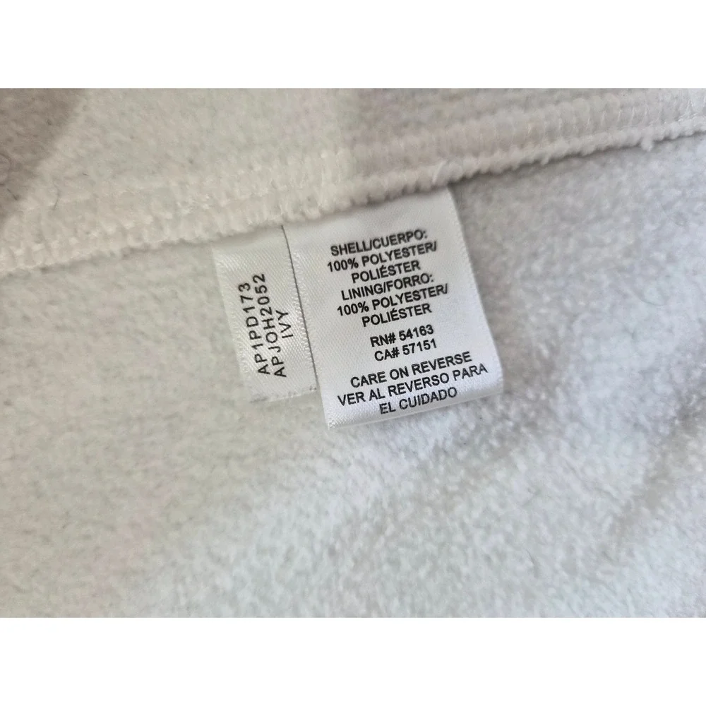 Andrew Marc Fleece Jacket Womens Medium Beige High Low Hem Hooded Full Zip